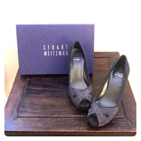 Stuart Weitzman Shoes - STUART WEITZMAN TEARDROPS ANTHRACITE SUEDE